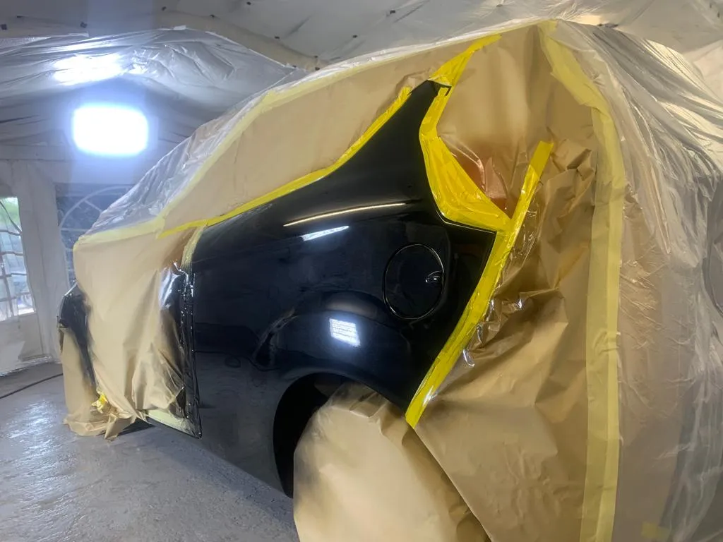 Car body repair in progress